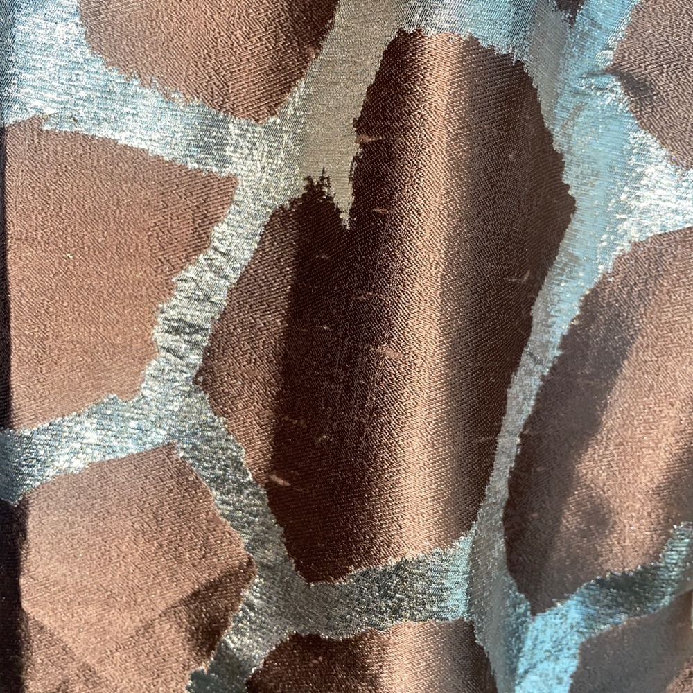 NWT St. John Couture Metallic Silk Lace Giraffe Print Belted A-line Skirt Size 6 - Picture 13 of 14